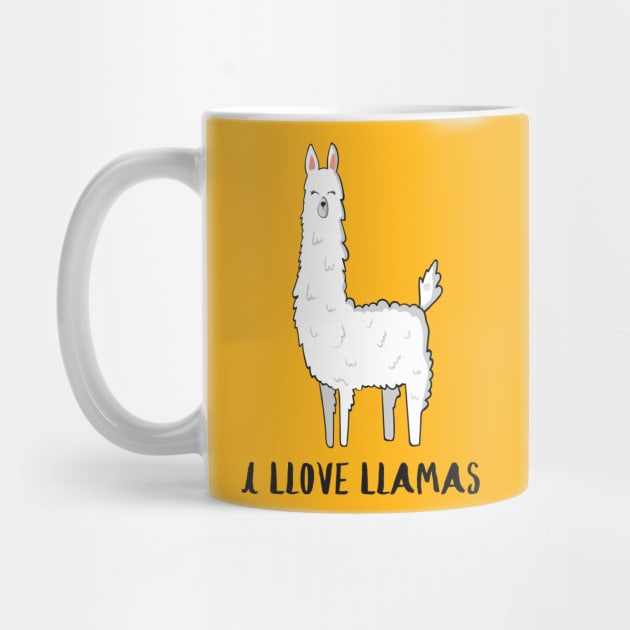 I Llove Llamas - Cute Funny Love Llama Fan Design by Dreamy Panda Designs